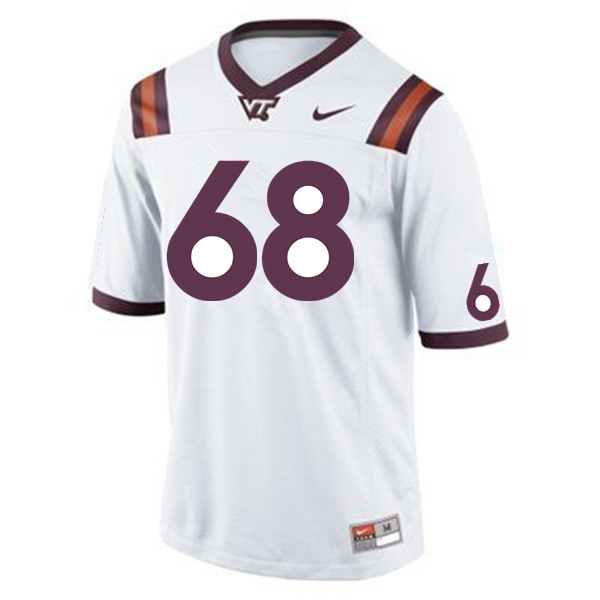 Men #68 Kaden Moore Virginia Tech Hokies College Football Jersey Sale-White